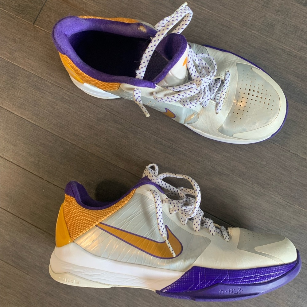 2009 Nike Zoom Kobe 5 Purple/Yellow/White Youth 6.5